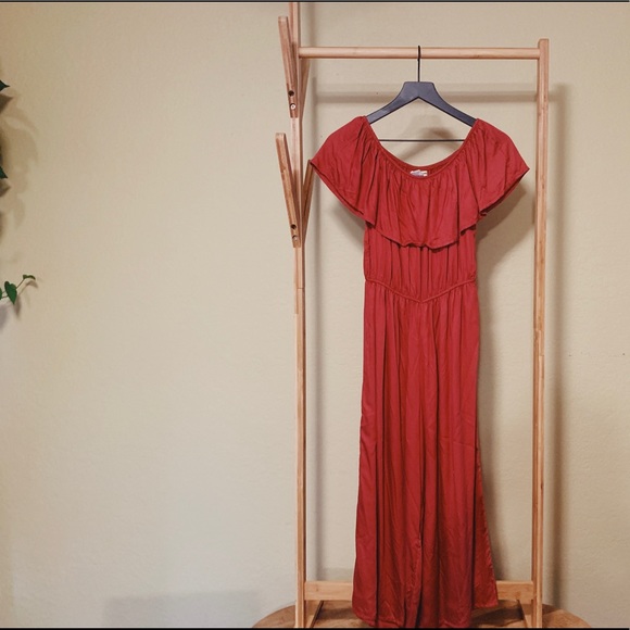 Off Shoulder Flowy Pant Romper - Picture 1 of 1